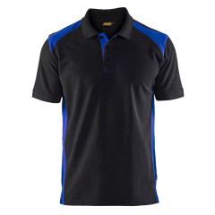 Blaklader 3324 Pique 2 Colour Polo Shirt (Black/Cornflower Blue)