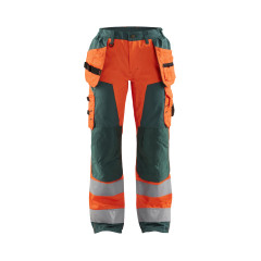 Blaklader 7156 Women's Hi-Vis Trousers - Orange/Green