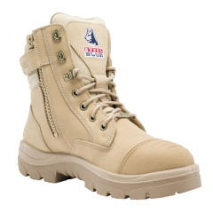 Steel Blue SOUTHERN CROSS Scuff Cap, Zip Safety Boots - S3, TPU - Sand