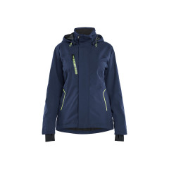 Blaklader 4403 Women's Waterproof Shell Stretch Jacket - Dark Navy Blue/Hi-Vis Yellow