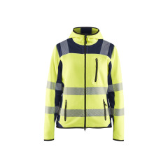 Blaklader 4967 Women's Hi-Vis Knitted Jacket - Hi-Vis Yellow/Navy Blue