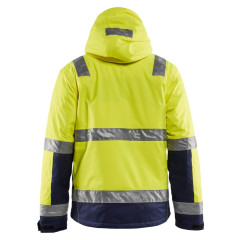 Blaklader 4870 High Vis Winter Jacket - Waterproof, Quilt Lined (Yellow/Navy Blue)