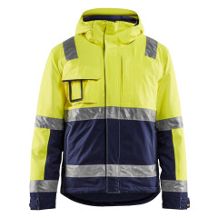 Blaklader 4870 High Vis Winter Jacket - Waterproof, Quilt Lined (Yellow/Navy Blue)