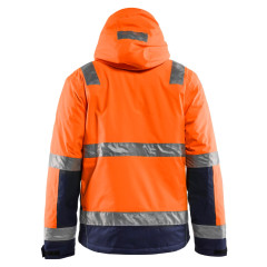 Blaklader 4870 High Vis Winter Jacket - Waterproof, Quilt Lined, Rail Spec (Orange/Navy Blue)