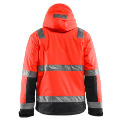 Blaklader 4870 High Vis Winter Jacket - Waterproof, Quilt Lined (Red/Black)