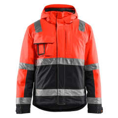Blaklader 4870 High Vis Winter Jacket - Waterproof, Quilt Lined (Red/Black)