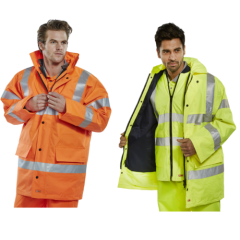 Beeswift B-Seen 4 In 1 Traffic Jacket And Bodywarmer - Hi Vis, Class 3, Waterproof (Orange or Yellow)