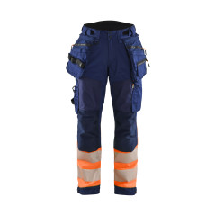 Blaklader 7114 Women's Softshell Hi-Vis Trousers - Navy Blue/Orange