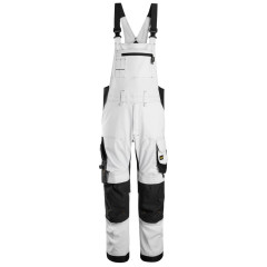 Snickers 6051 AllroundWork Stretch Bib & Brace (White/Black)