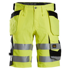 Snickers 6135 Hi-Vis Stretch Shorts with Holster Pockets Class 1 (Hi-Vis Yellow/Black)