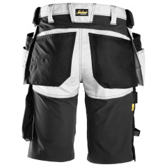 Snickers 6141 AllroundWork Stretch Shorts Holster Pockets (White/Black)