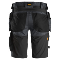 Snickers 6141 AllroundWork Stretch Shorts Holster Pockets (Steel Grey/Black)