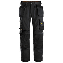 Snickers 6251 AllroundWork Stretch Loose Fit Work Trousers with Holster Pockets (Black/Black)