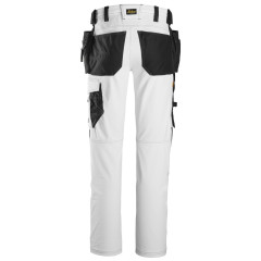 Snickers 6271 AllroundWork Stretch Trousers with Holster Pockets (White/Black)