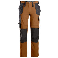 Snickers 6271 AllroundWork Full Stretch Trousers with Holster Pockets (Brown/Black)