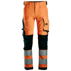 Snickers 6343 Hi-Vis Stretch Trousers Class 2 (Hi-Vis Orange/Black)