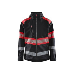 Blaklader 4494 Hi-Vis Softshell Jacket - Black/Red Hi-Vis