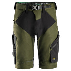 Snickers 6914 FlexiWork Work Shorts+ (Khaki Green/Black)