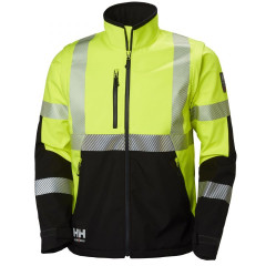 Helly Hansen 74272 ICU Softshell Jacket - En471 Hi Vis Yellow/Ebony