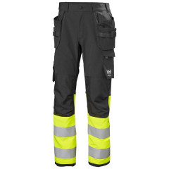 Helly Hansen 77427 Alna 4X Construction Trousers CL1 - Hi Vis Yellow/Ebony