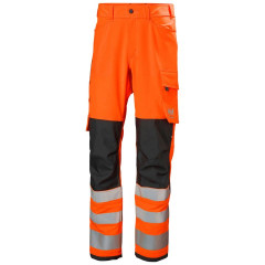 Helly Hansen 77430 Alna 4X Work Trousers CL2 - Hi Vis Orange/Ebony
