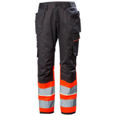 Helly Hansen 77511 Uc-Me Construction Trousers CL1 - Hi Vis Red/Ebony