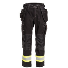 Tranemo 7758 CRAFTSMEN PRO Ladies Craftsman Trousers - Black/Yellow