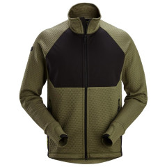 Snickers 8404 FlexiWork Zip Up Midlayer Jacket (Khaki Green/Black)