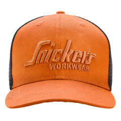 Snickers 9001 Trucker Snap-Back Cap (Warm Orange/Black)