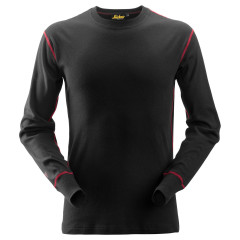 Snickers 9461 ProtecWork Long Sleeve, Crew Neck Shirt | Flame Retardant (Black)