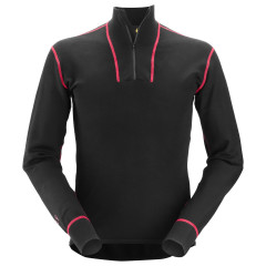 Snickers 9462 ProtecWork Half Zip Wool Shirt | Flame Retardant (Black)