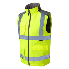Leo Workwear TORRINGTON ISO 20471 Class 2 Bodywarmer - Hi Vis Yellow