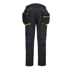 Portwest DX450 DX4 Detachable Holster Pocket Softshell Trousers - Waterproof (Black)