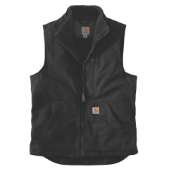 Carhartt 104277 Washed Duck Lined Mock Neck Bodywarmer - Men&#039;s - Black