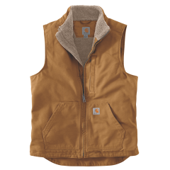Carhartt 104277 Washed Duck Lined Mock Neck Bodywarmer - Men&#039;s - Carhartt Brown
