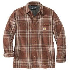 Carhartt 105430 Flannel Sherpa Lined Shirt Jacket - Burnt Sienna Orange