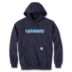 Carhartt 105944 Rain Defender Logo Graphic Hoodie - New Navy Blue