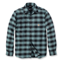 Carhartt 105945 Flannel Long Sleeve Plaid Shirt - Sea Pine Green Check