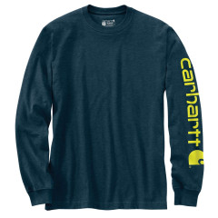 Carhartt EK231 Sleeve Logo Long Sleeve T-Shirt - Night Blue