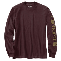 Carhartt EK231 Sleeve Logo Long Sleeve T-Shirt - Port Red