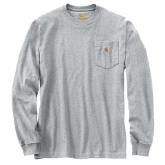Carhartt K126 Workwear Pocket Long Sleeve T-Shirt - Heather Grey