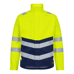 Engel Safety+ Flame Retardant Work Jacket (1321-188) - Hi-Vis Yellow/Blue Ink