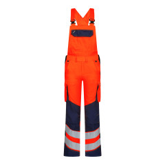 Engel Safety Light Women's Bib And Brace Overall (3543-319) - Hi-Vis Orange/Blue Ink
