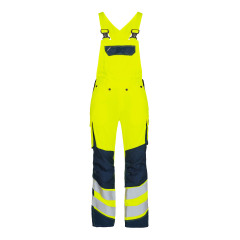 Engel Safety Light Women's Bib And Brace Overall (3543-319) - Hi-Vis Yellow/Blue Ink