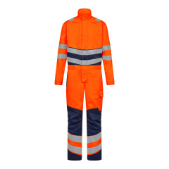 Engel Safety+ Flame Retardant Boiler Suit Coverall (4231-188) - Hi-Vis Orange/Blue Ink