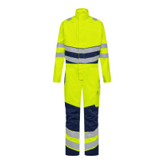 Engel Safety+ Flame Retardant Boiler Suit Coverall (4231-188) - Hi-Vis Yellow/Blue Ink