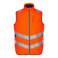 Engel Safety Quilted Inner Gilet Vest (5159-158) - Hi-Vis Orange/Blue Ink