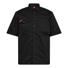 Engel Extend Short-Sleeved Work Shirt with Stretch (7184-812) - Black
