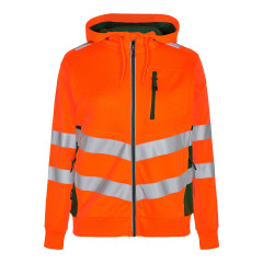 Engel Safety Women's Zip Up Hoodie (8027-241) - Hi-Vis Orange/Green