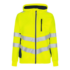 Engel Safety Women's Zip Up Hoodie (8027-241) - Hi-Vis Yellow/Blue Ink